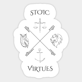 Stoic Virtues Sticker